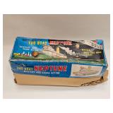 Vintage Neptune Tug Boat Battery Operated Tin Toy