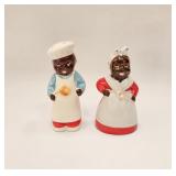 Vintage Black Americana S&P Shakers Made In Japan