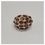 Vintage Costume Jewelry Ring Amber Stones