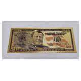 24K GOLD Plated Foil $50 Dollar Bill Novelty