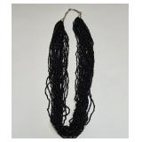 Vintage Multi Strand Baby Black Beaded Necklace