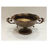 Decorative Brass Pedestal Bowl With Handles