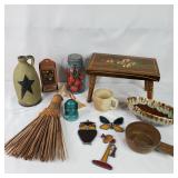 Assorted Country Decor Stained Glass Pottery &...