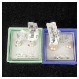 Fresh Water Pearl .925 Sterling Pierced Earrings