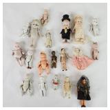 Porcelain Jointed Antique Dolls Miniature