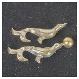 Lang Sterling Silver Seal Brooches