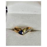 18K Sapphire Diamond Ring