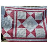 Handmade Embroidered Star Quilt Sawtooth Binding