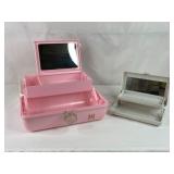2 Caboodles On-The-Go Travel Cases Pink White