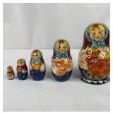 Russian Nesting Doll 5 Pieces Signed