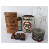 Vintage Tins Bottles Batteries