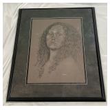 Framed Portrait of Woman - Original Artwork