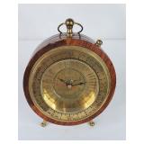 Wood & Brass Footed Clock