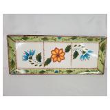 Clay Art Handpainted Ceramic Serving Tray