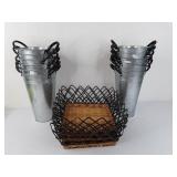 Flower Buckets (12), Baskets (3)