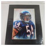 Brian Urlacher Matted Sketch Print Sealed