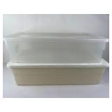 Plastic Storage Totes with Lids (2)