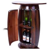 Vintiquewise Rustic Lockable Barrel Shaped Wine...