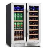 24' Dual Zone French Door Beverage & Wine Cooler