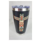 Totem Pole Indian Tribal Art SS Insulated Tumbler