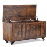 Wood Storage Bench on Casters