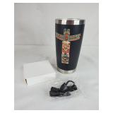 Totem Pole Indian Tribal Art SS Insulated Tumbler