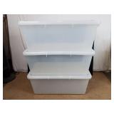 Plastic Storage Totes with Lids (3)