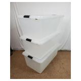 Plastic Storage Totes with Lids (3)