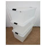 Plastic Storage Totes with Lids (3)