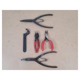 snap-on & blue point pliers lot