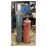 oxygen / acetylene welding tanks on cart