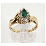 10K Gold Emerald Ring