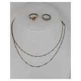 .925 Chain Necklace & 2 Rings