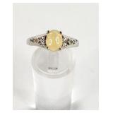 925 Sterling Silver Oval Cabochon Ring