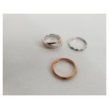 .925 Gold Band Rings (3)