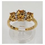 925 Gold Citrine Ring
