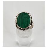 925 Sterling Silver Malachite Ring