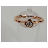 .925 Gold Solitaire Ring