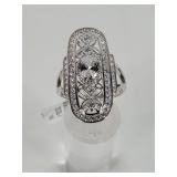 .925 Silver Ornate Cocktail Ring