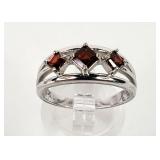 925 Sterling Silver Garnet Ring