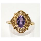 10K Gold Amethyst Ring