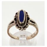 925 Sterling Silver Blue Lapis Ring