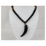 Genasto Wolf Tooth Beaded Necklace