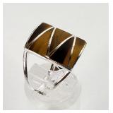 Sterling Silver 925 Tiger's Eye Ring