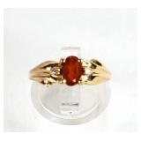 10K Gold Plumb Gemstone Ring
