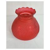 Retro Ruby Red Satin Glass Lamp Shade