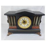 Antique 1900s E. Ingraham Co. Black Mantel Clock