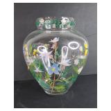 Godinger Handpainted Glass Vase
