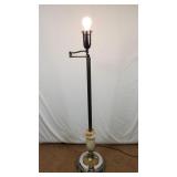Swing Arm Art Deco Chrome Finish Marble Floor Lamp