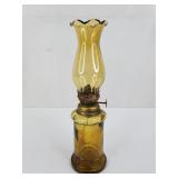 Amber Glass Miniature Oil Lamp